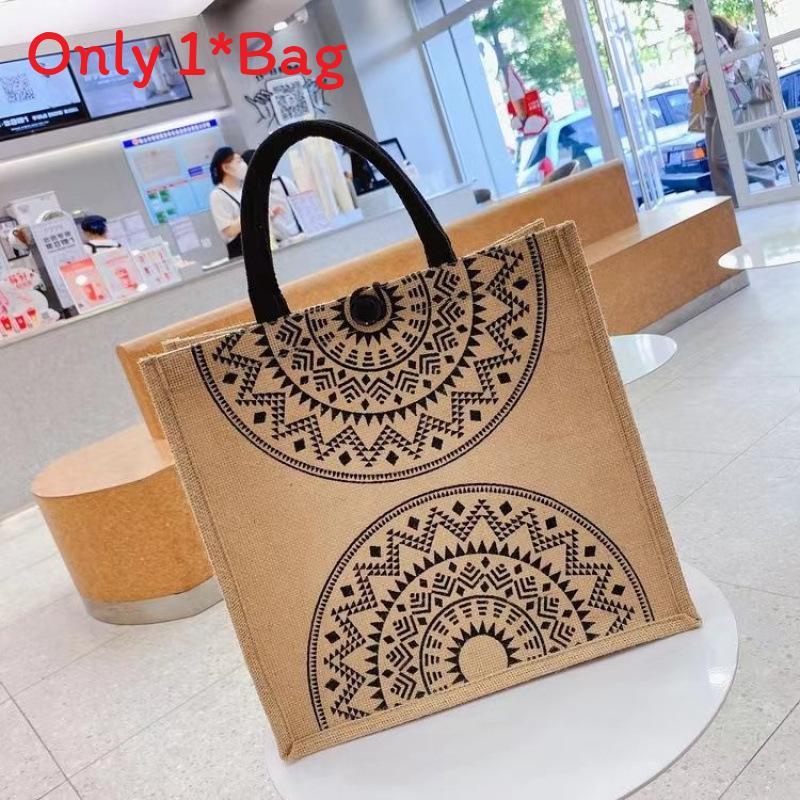 Snoopy Mickey Pattern Tote Bag With Cotton Linen Material For Daily Use And Trendy Casual Style