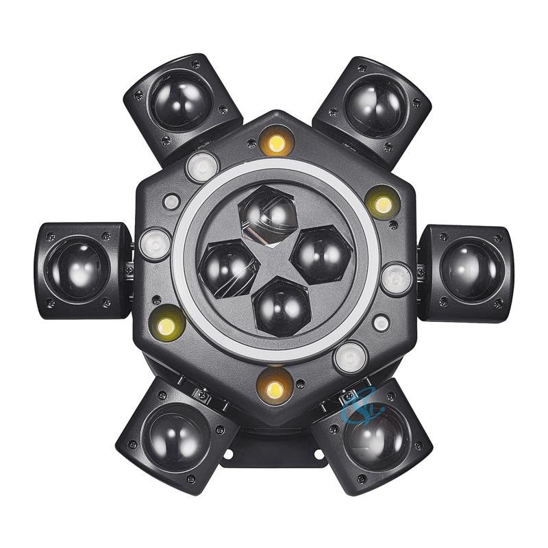 6 Arms Laser Stage Party Light 150 W RGBW LED Moving Head Lights DMX 512  Voice Control For Bar Disco Dance Hall Club