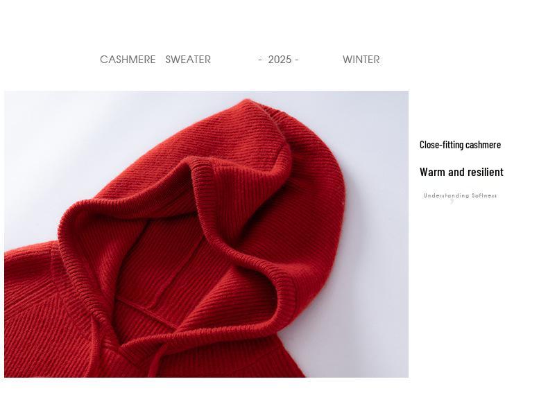 Hooded Women's Cashmere Sweater - Soft, Versatile, Korean-Style Knitwear for Autumn & Winter