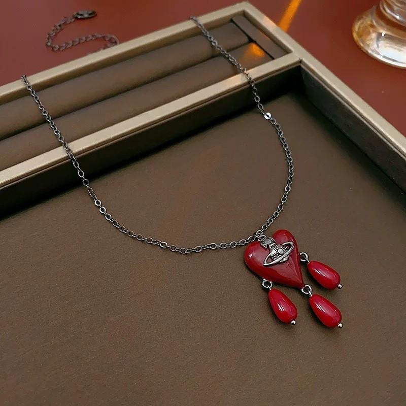 Kaiserin Cixi Angkorrot Quastenkette: Elegante Pulloverkette für Damen