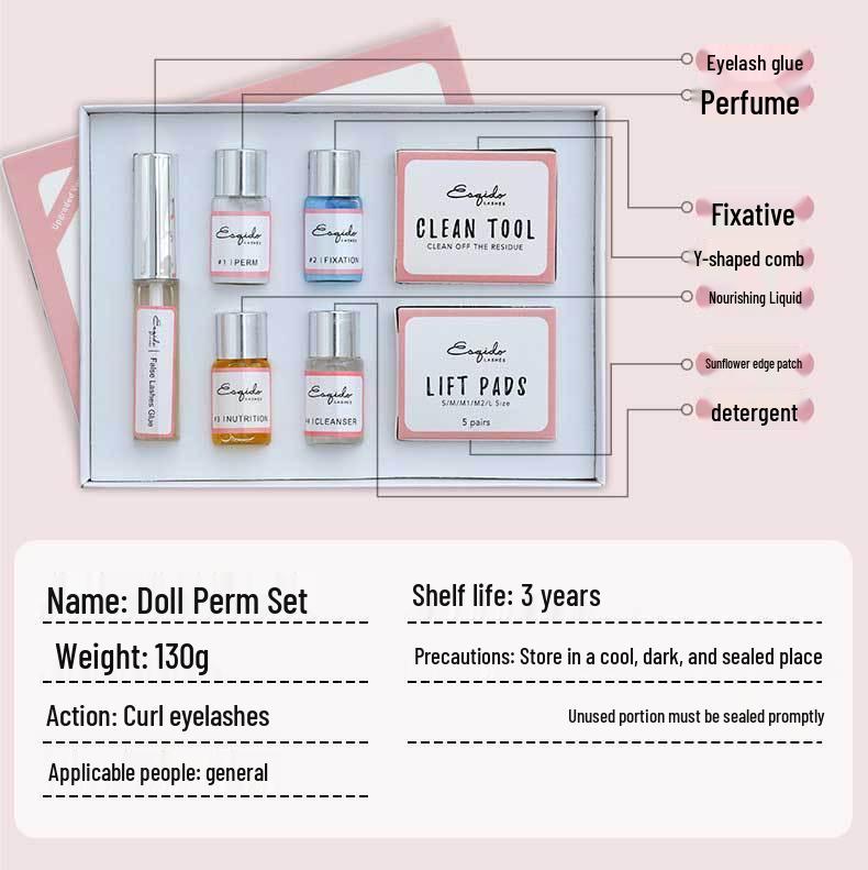 Li Jie Keratin Eyelash Perm Kit: Long-lasting Barbie Curler & False Lashes Set