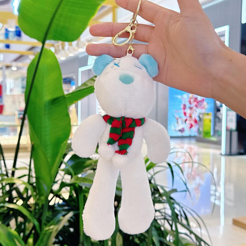 Klíčenka s plyšovou hračkou medvídek přívěsek na školní tašku plyšová panenka pár dekorace na batoh dárek