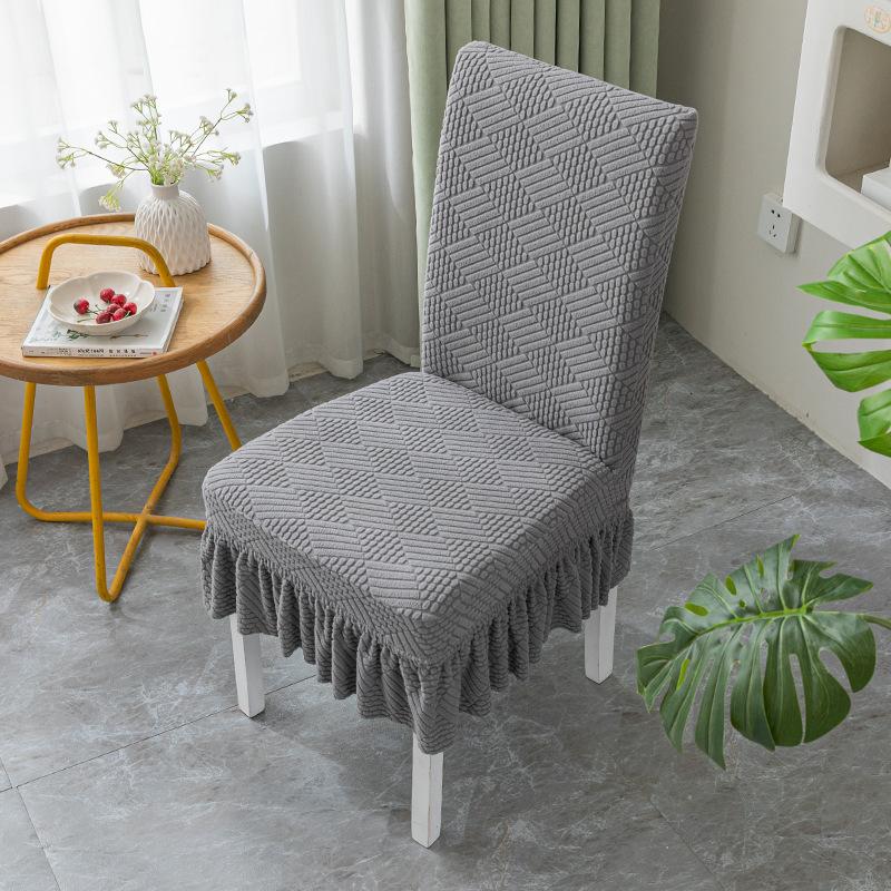 Skirt Dining Chair Cover Jacquard Elastic Soft Seat Cover Anti-dirty Stool Slipcover Suitable for Chair Pet Room Home Textiles
