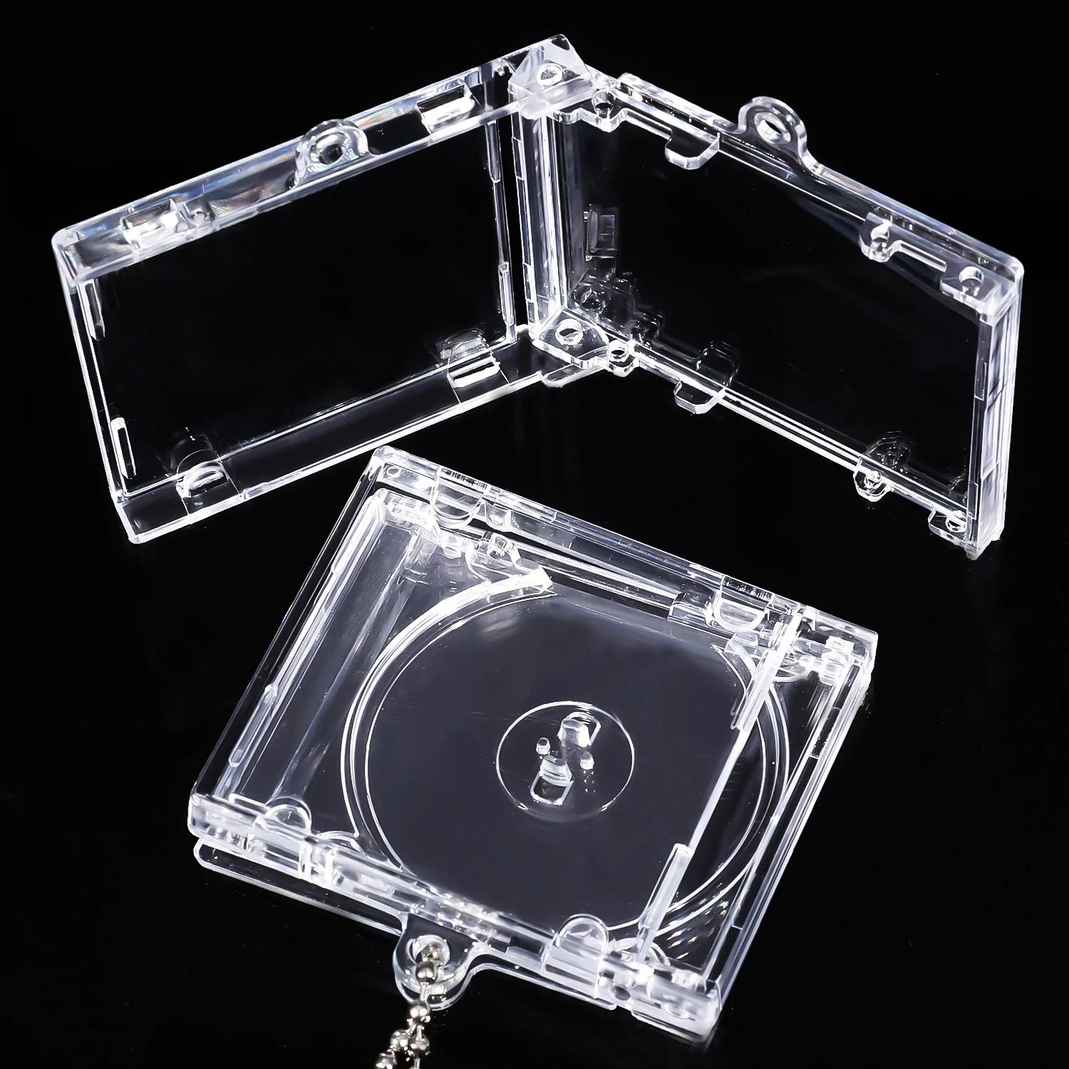 

1/30pcs Clear Peripheral Commemorative Album Blank Mini CD Case Pendant for DIY Keychains Backpack Hanging Key Chains Decoration 1pcs