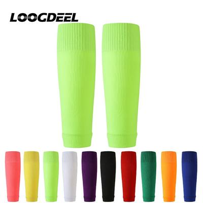 Loogdeel 1Pair Adult Football Fixed Socks Leg Guards Child High Elasticity Breathable Mesh Single-Layer Pockets Bottomless Socks