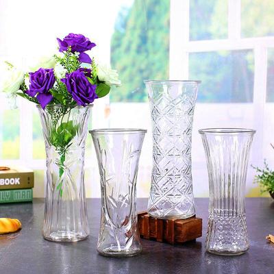 Vaso Grande de Vidro Transparente Europeu para Arranjos de Flores: Perfeito para Sala de Estar, Hidroponia, Bambu da Sorte, Lírios e Flores Frescas.