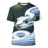 Terror Snake 3D Printed T-shirt Men's Animal Snake Pattern Round Neck Clothing Summer Fashion Street Casual Short Sleeve Tops