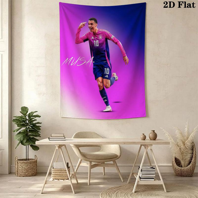 Jamal Musiala Glory  Wall Hanging Printed Fabric Blanket Decorative Tapestries for Bedroom Living Room Home Decor
