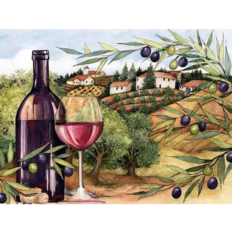 Diamond Embroidery Liqueur Full Drill Round/Square Diamond Painting Landscape Rhinestones Art Cross Stitch Kits Needlework