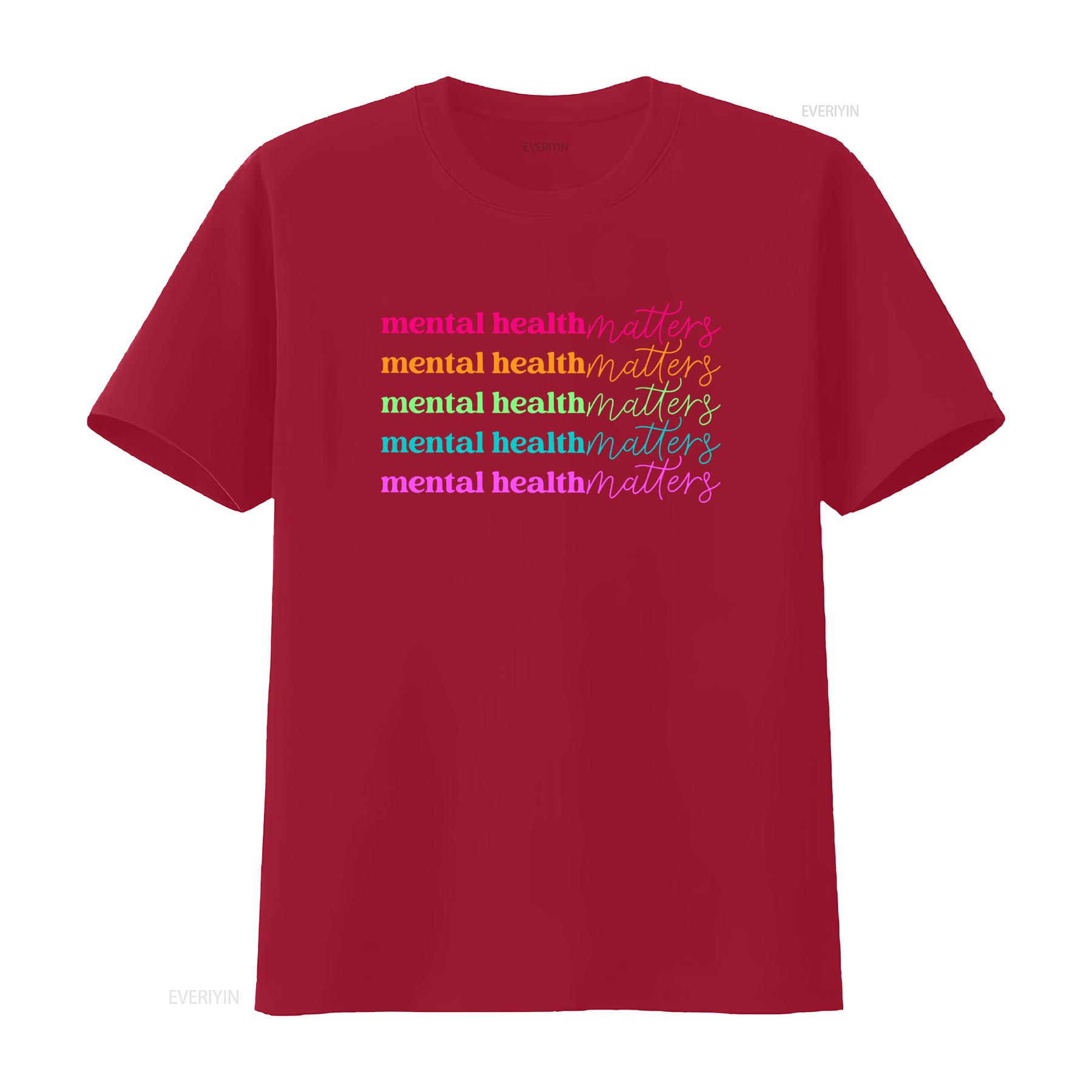 

Mental Health Matters T Shirt Anxiety TherapisT Inspirational Depression Motivational PsychologisT vintage Washed fashion homme S