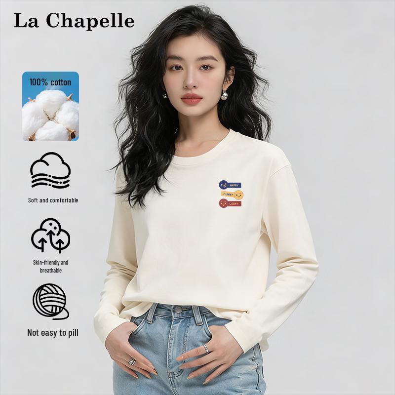 La Chapelle Women's Pure Cotton Long-Sleeve T-Shirt