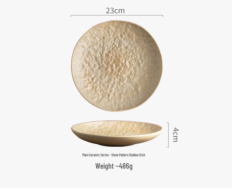 Elegant Ceramic Plate for Home - Perfect for Vegetables, Steak, and More. High-End Western Style and Ideal for Hotels.