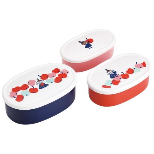 Skater Lunch Boxes, Sealable Storage Containers, Made In Japan (Large 400ml, Medium 280ml, Small 180ml), Set of 3, Ag+ Antibacterial, Moomin, Little M