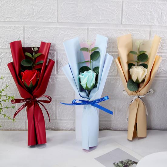 Yousheng Artificial Sunflower Bouquet Mini Scented Soap Flower Bouquet with Eucalyptus Leaves Gift for Birthday Valentine's Day Mother's