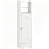 Small Bathroom Storage Cabinet with Toilet Roll Holder - White