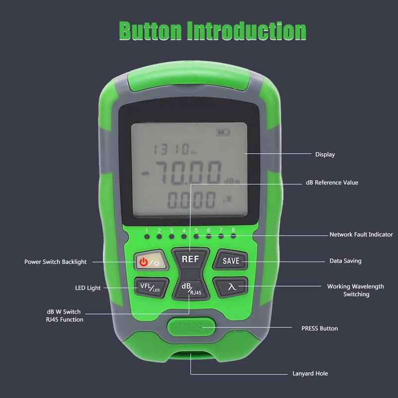Rechargeable Optical Power Meter Mini Optical Power Meter Red Light Optic Cable Power Tester with USB Charging Cable