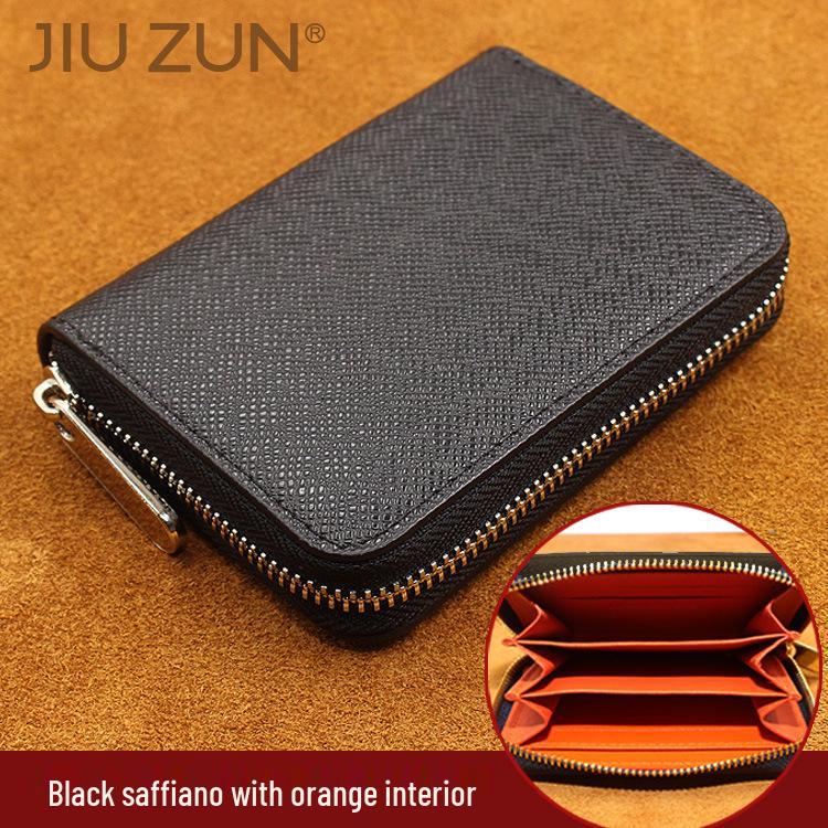 Japanisches Damen Crossgrain Kurzportemonnaie und Münzfach.