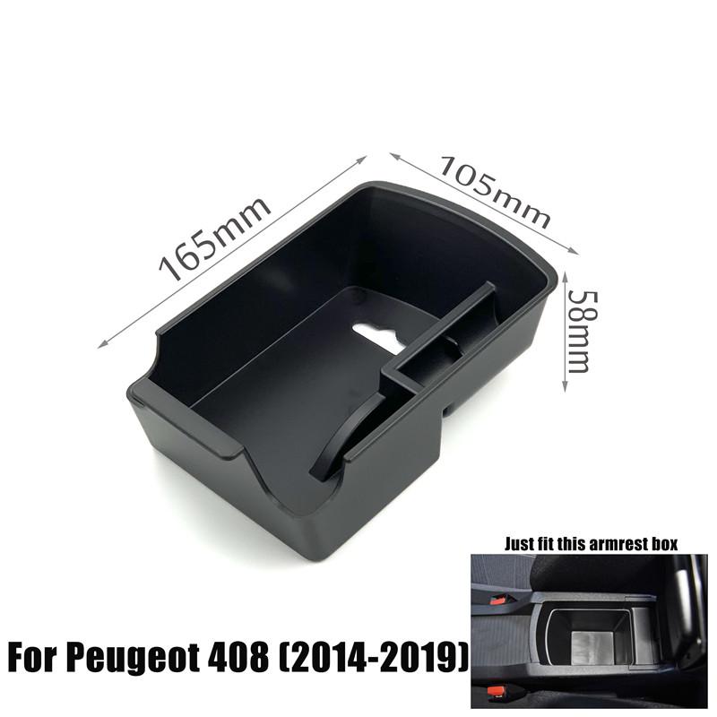 Automobile Armrest Storage Box For Peugeot 308 408 2008 3008 4008 5008 Center Console Container Storage Organizer Car Accessorie