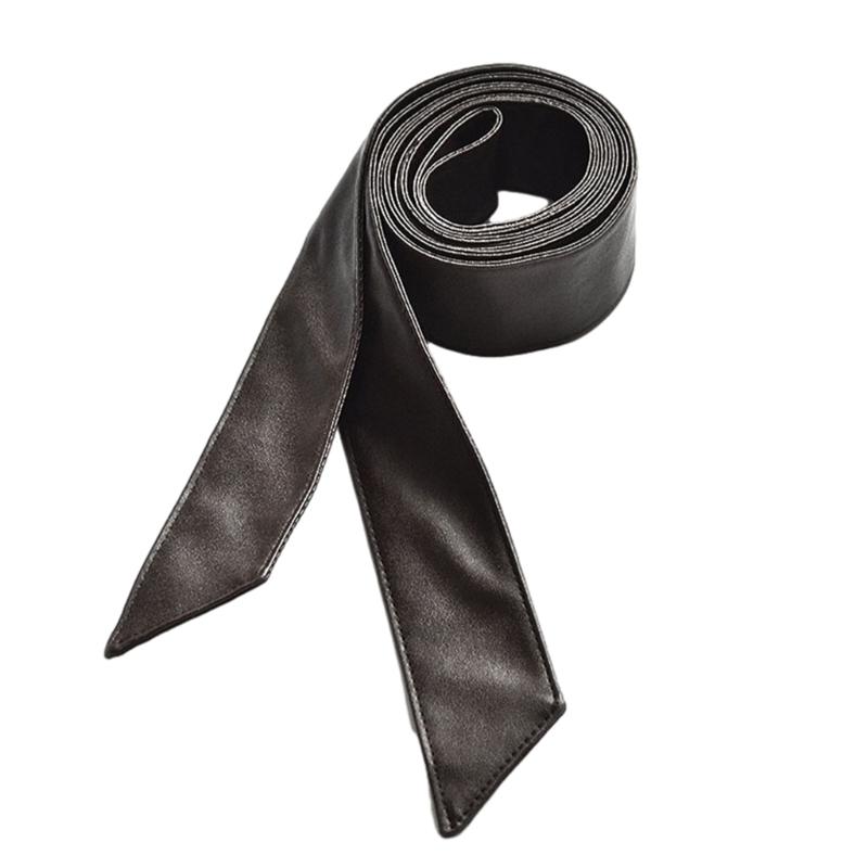 

PU Belts Simple Down Coat Waist Belt Female 73inch Black Strap Dress Waistband