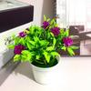 Rose Mini Plastic Artificial Flower Green Plant Potted Plant For Decor Indoor