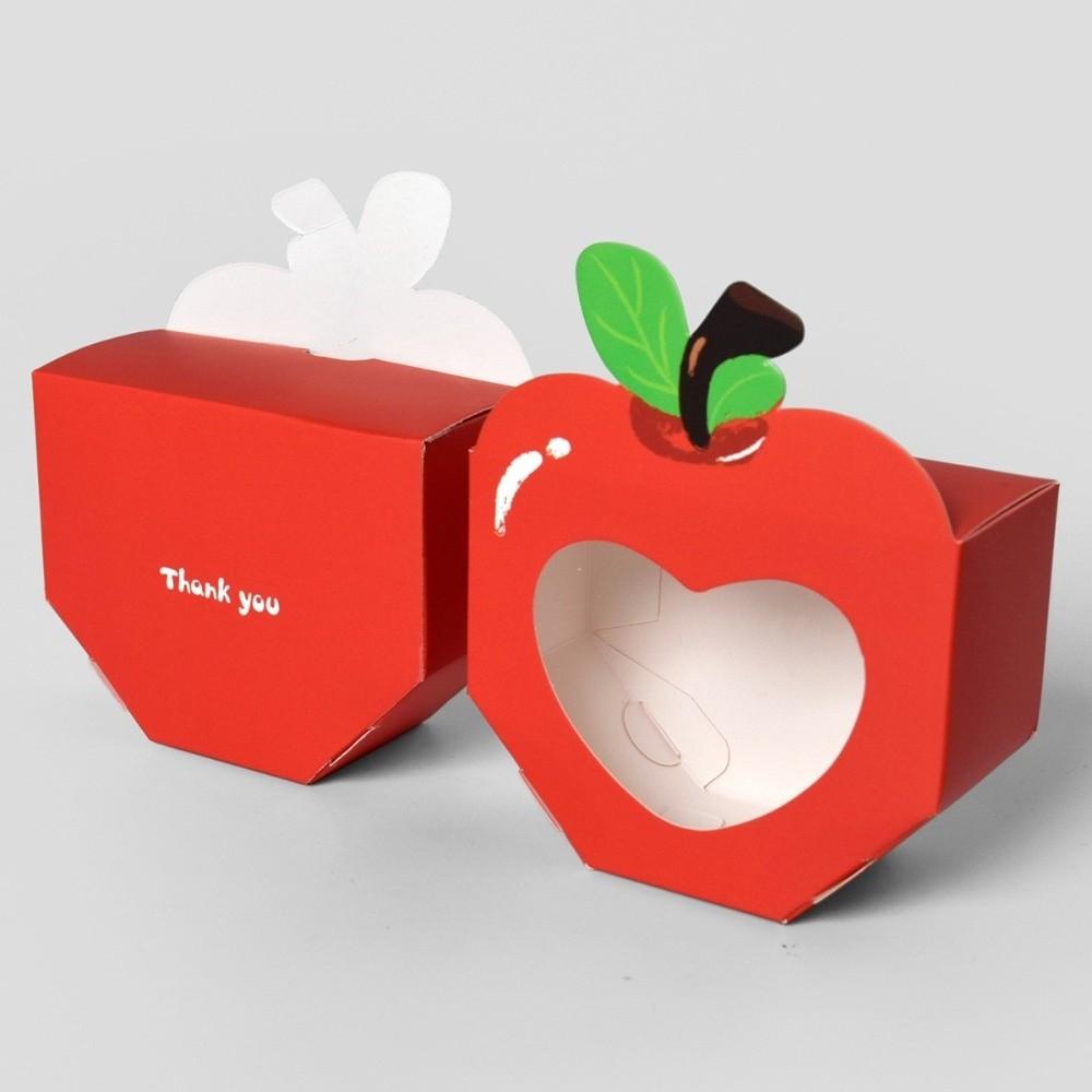 10Pcs Cute Transparent Window Candy Boxes Mini Party Favor Heart Gift Box Snack Paper Holder Graduation