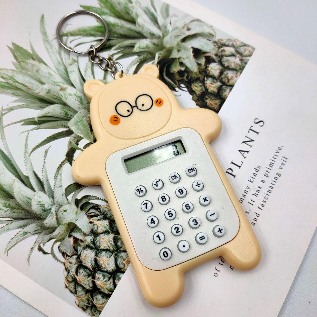Creative Mini Bear Calculator Keychain Pendant for Primary School Students - Cute Gifts