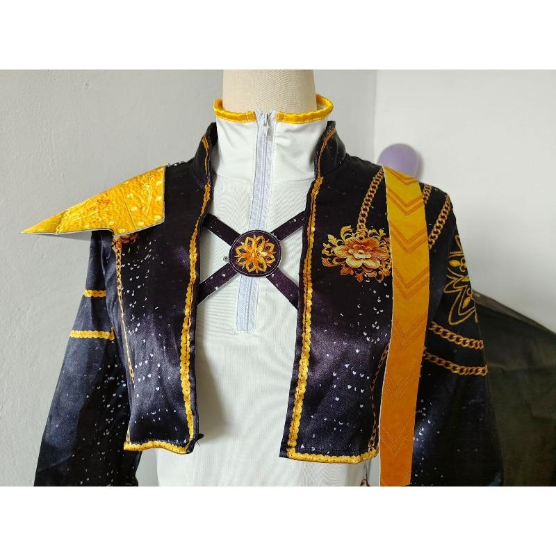 Girls POP Singer Rumi Stage Performance Printing Outfit Halloween Cosplay Costume for Carnival Party Pretend Game Role Playing Dress Up Suit