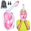 GRHONC Full Face Snorkel Mask with Wide Angle and Camera Mount XS Kids' 180° View, Anti-Fog, Breathable, Waterproof, (Pink, [Kids'])