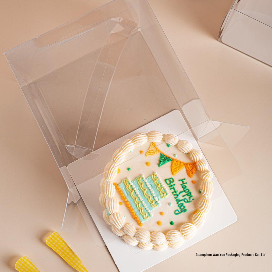Four-Inch Transparent Cake Box with Handle for 2/3/5/6-Inch Western-Style Pastries