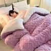 WTEMPO Foldable Lamb Fleece Quilts Warm Double-sided Plush Thick Winter Blankets Solid Home Bed & School Student Dormitory Double and Single Mattress