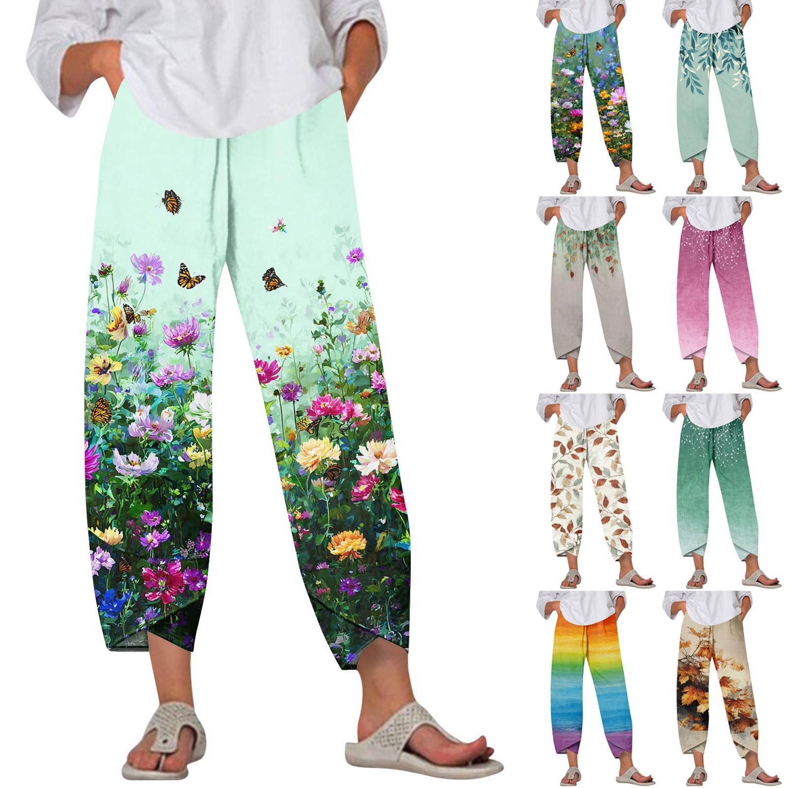 

Women s Pants With Pockets Casual Trousers Pants For Women Summer Casual Wide Leg Elastic Waist Pants With Pockets XL