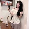 Women's Off Shoulder Short Sleeve Slim Fit Ruffle Blouse Sweet Cropped Shirt Top