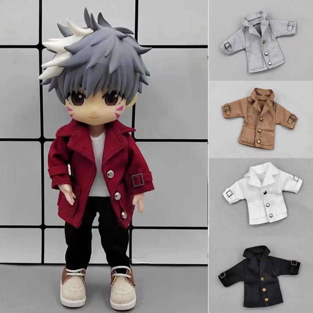 

Fashion Windbreak Coat Fashionable Trendy Doll Clothes OB11 BJD Dolls/ 1/11 1/12 bjd Doll білий
