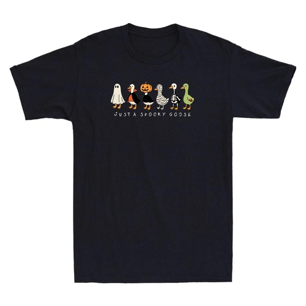 Just A Spooky Goose Funny Halloween Silly Goose Meme Quote Retor Men s T-Shirt XXL