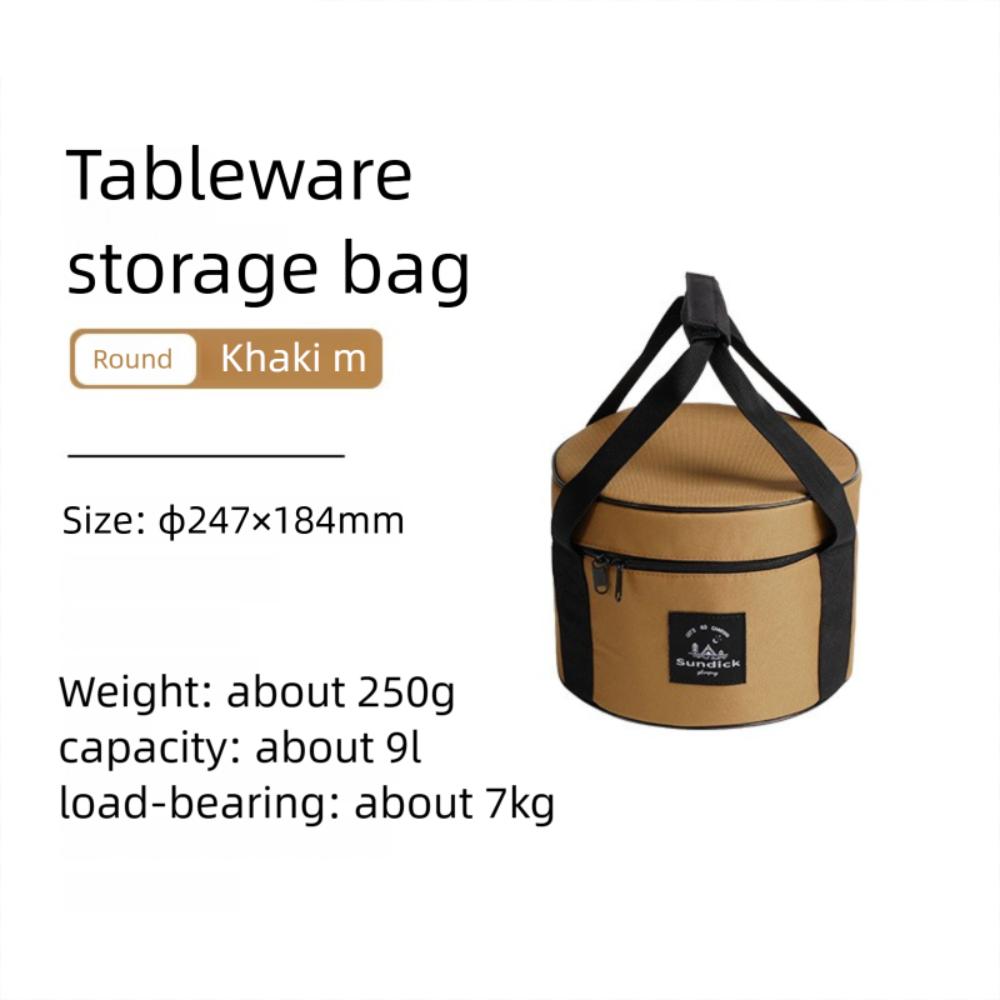 Tägliche Nutzung Oxford-Stoff Picknicktasche 9/14L Wasserdichter Topf-Aufbewahrungseimer Zylindrische Schüssel Becher Behälter Camp