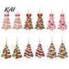 Unique Christmas Party Favors 2D Acrylic Earrings, Colorful Tree Dangle Earrings with Bow Holiday Gifts Decor, Lightweight Drop Jewelry, Decorations