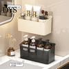 Space Saving Wall Container Wall-mounted Storage Rack, Transparent Plastic Organizer Bin, Multi Purpose Self Adhesive No Drill for Toiletries
