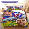 Brazil Football Players Collage Print 3‑Pieces Duvet Cover Set Soccer Sports Bedding Bedroom Home Decor Without Pillow Core Comforter