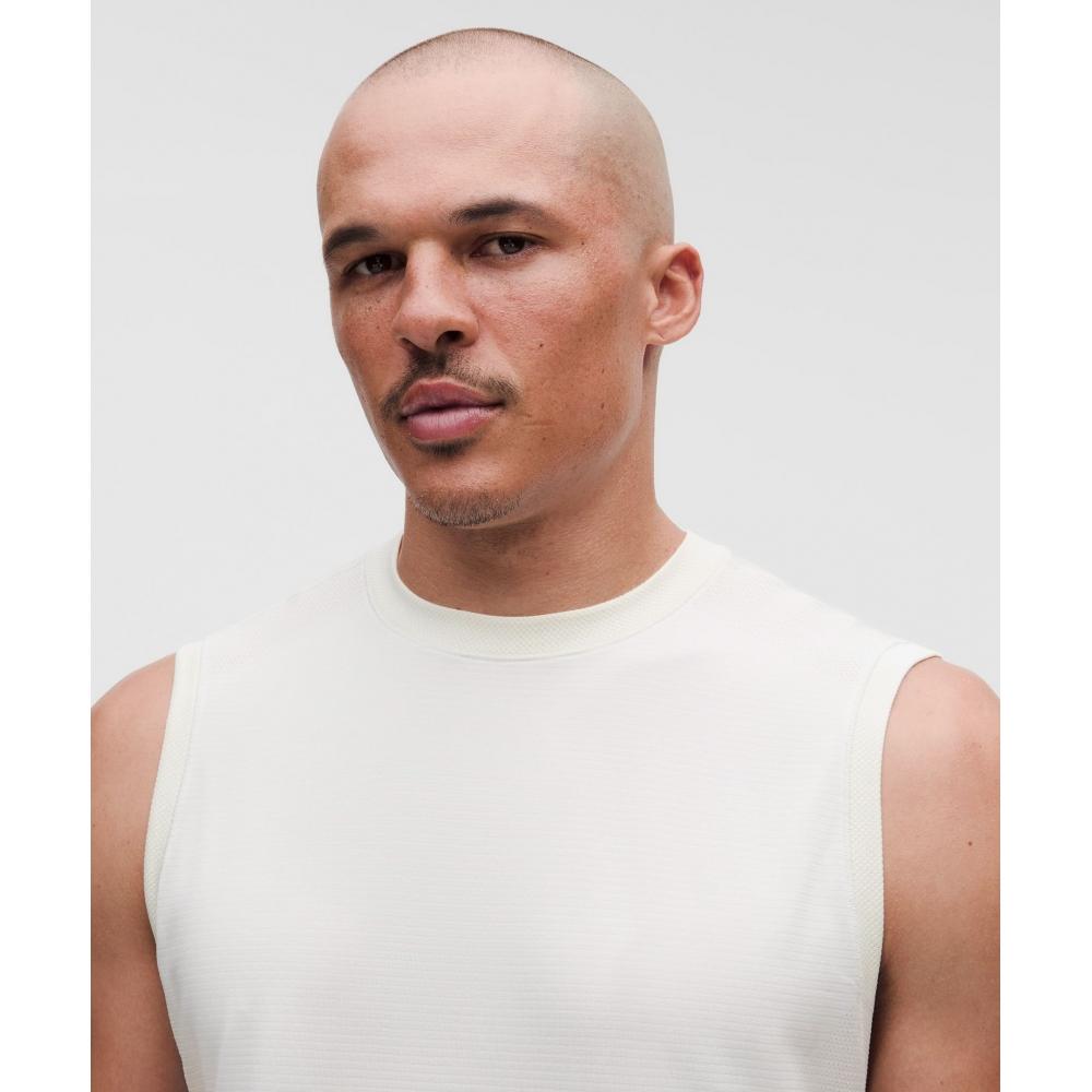 Lullulemon Metal Vent Tech Relaxed Fit Sleeveless Shirt *Training Caba Wht