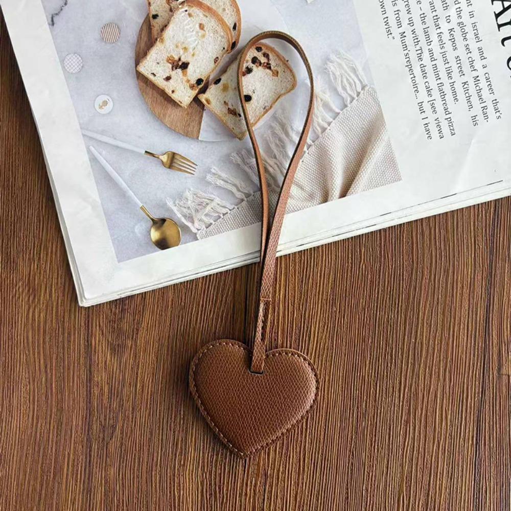 Hanger Pu Leather Heart Pendant Heart Shaped Bag Decoration Lovely Bag Charm Bag Accessory