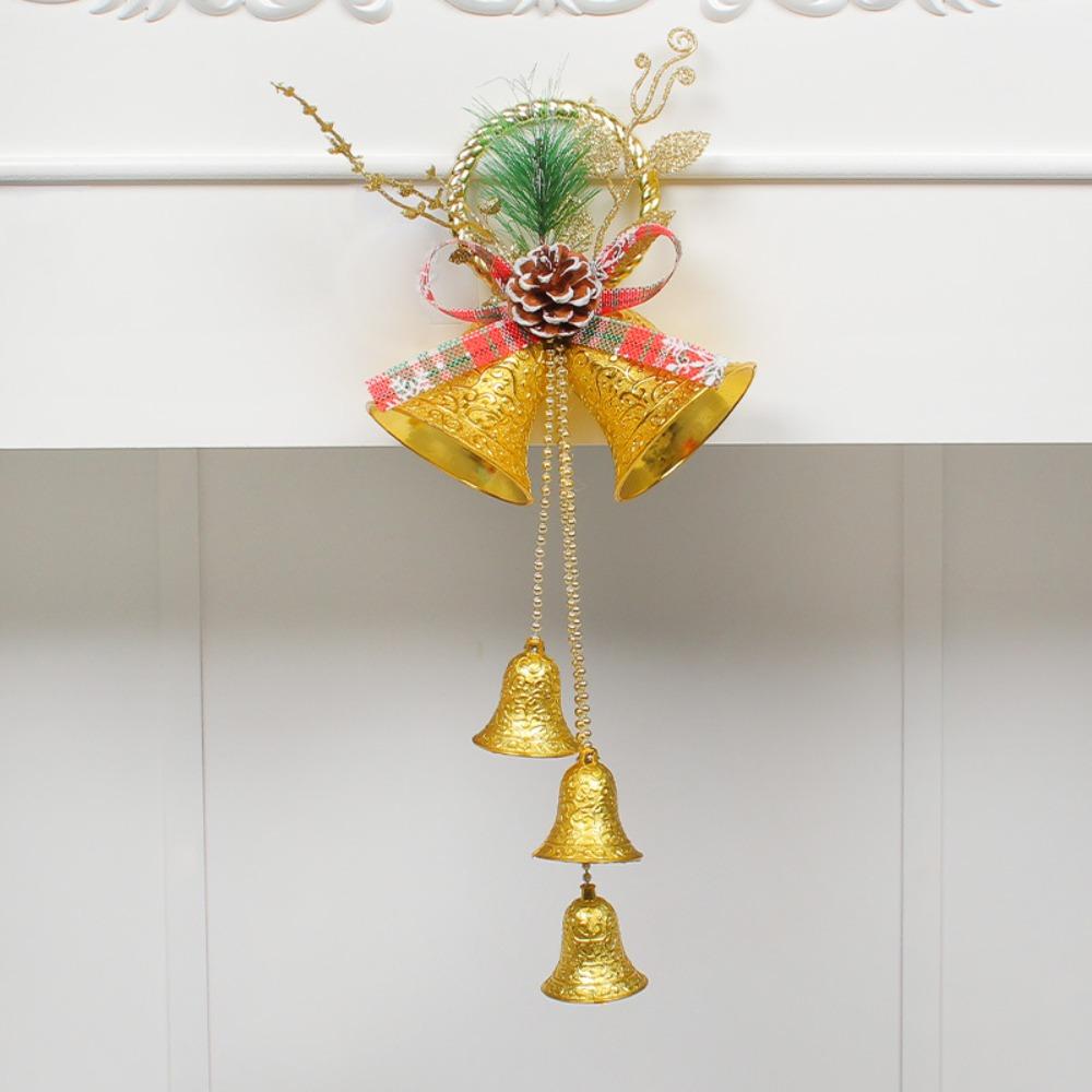 With Pine Cones Christmas Bell Glitter Christmas Hanging Ornament Xmas Tree Pendant Shopping Mall