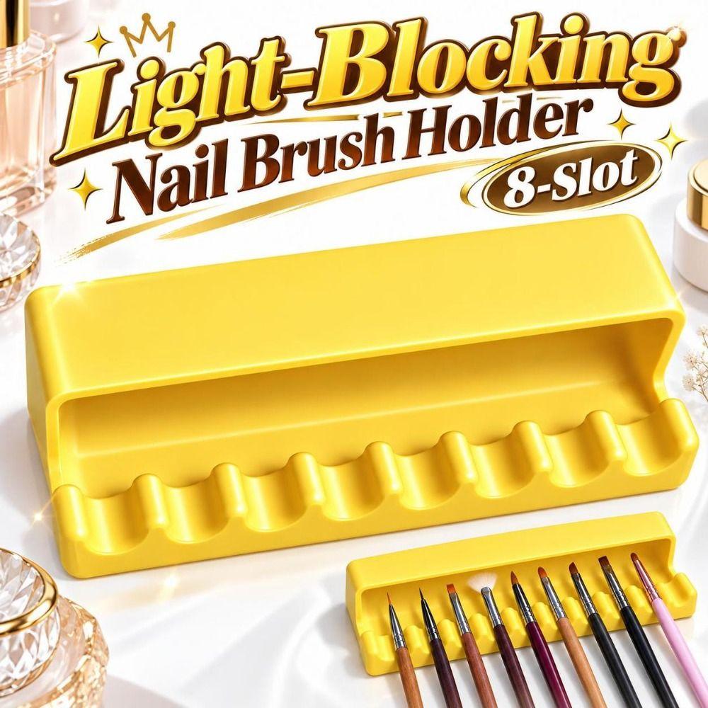 Plastic Nail Brush Stand 8-Slot Manicure Brush Organizer Nail Brush Holder Nail Technician