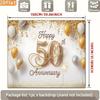 2D White Gold 50th Wedding Anniversary Backdrop Party Background Cloth