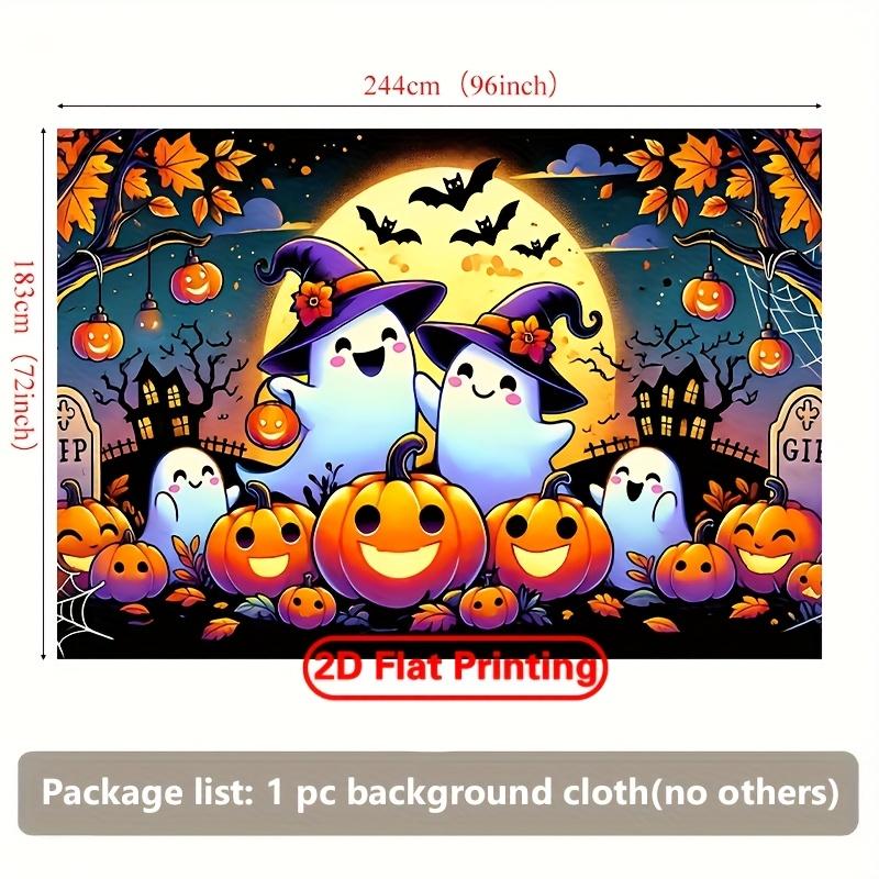 2D Planar Banner - 1 Large Halloween Decoration Banner: Happy Halloween, Ghost Plane 2D. Plane 2D Banner