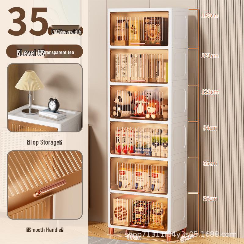Gap Flip-Top Kitchen & Living Room Storage Cabinet for Toys, Clothes, Snacks - Plastic Organizer Box