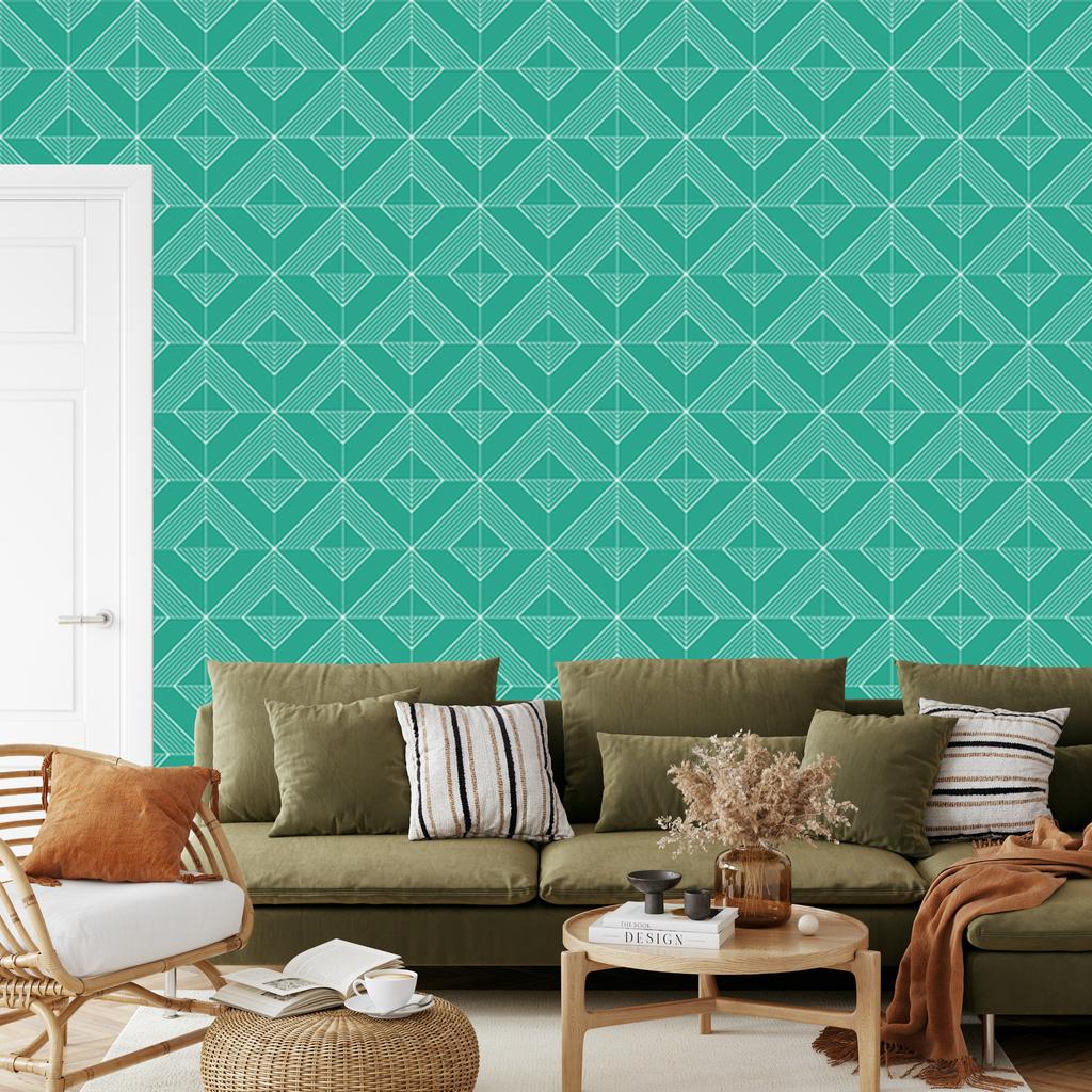 Geometric Sea Rhombus Wallpaper for Living Room and Bedroom 50x1000
