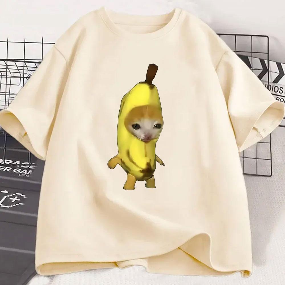Banana Cat Funny Meme Tshirt Unisexs Unisex Casual Humor Oversized T Shirt Unisex Summer Cotton Ocollar Shortsleeved Tshirts