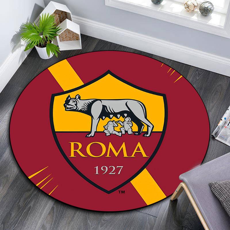 Associazione Sportiva Roma2,Round Area Rug,Carpet Rug for Living Room Bedroom Sofa Playroom Decor,Non-slip Floor Mat