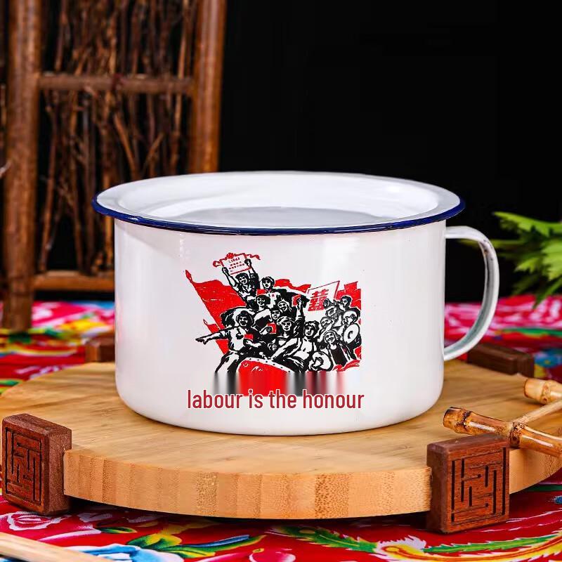 Retro Enamel Noodle Bowl with Lid