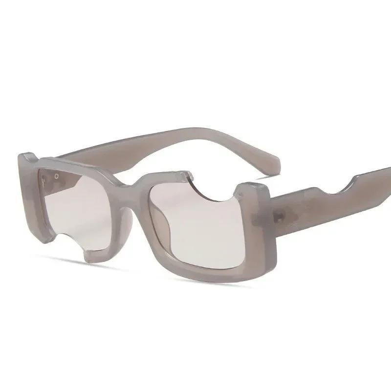 

2024 Fashion Small Square Gap Frame Blue Pink Sunglasses For Women Vintage Brand Gradient Sun Glasses Men Hip Hop Shades Green серый